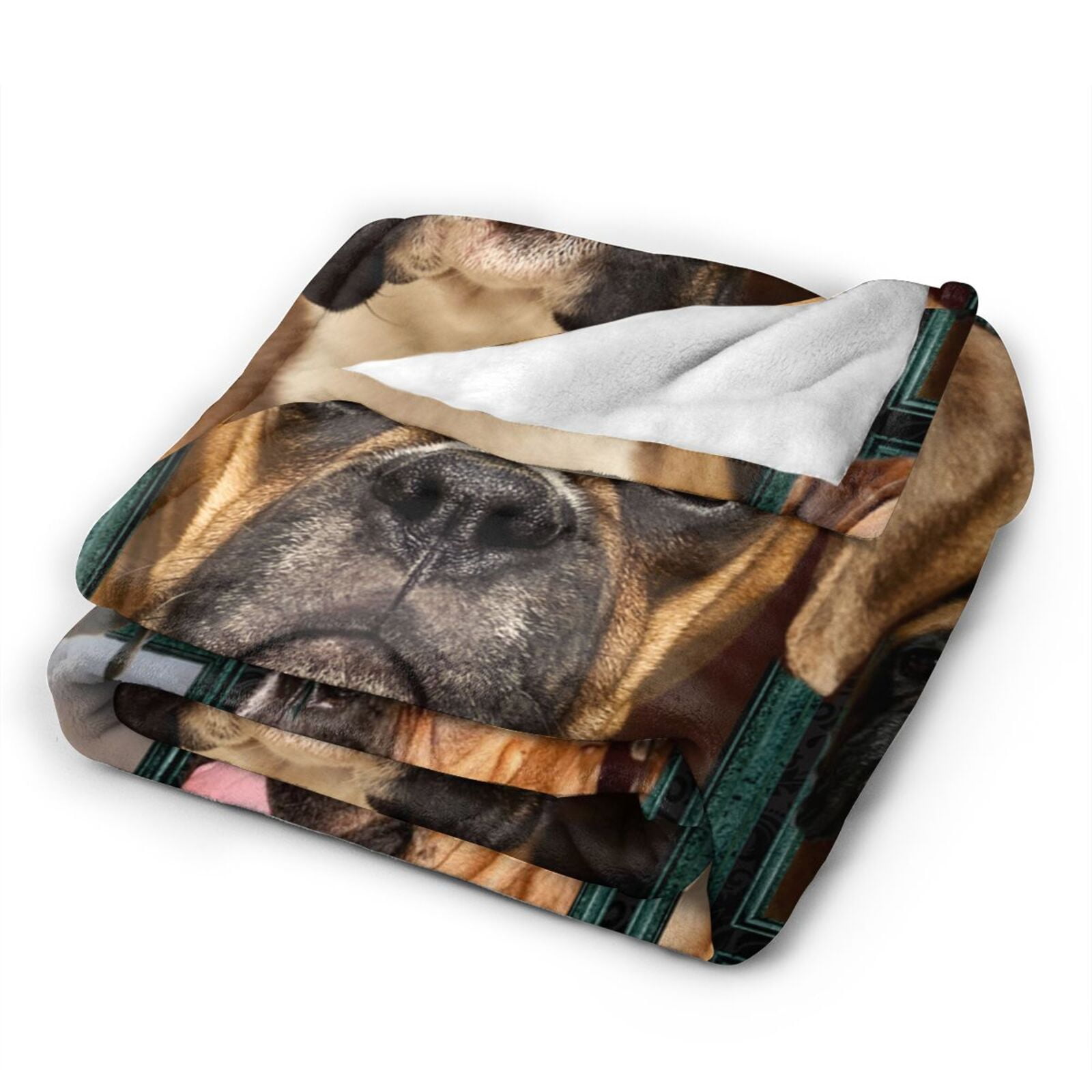 Wijzvio Boxer Dog Throw Blanket Soft Fuzzy Fleece Blanket For Couch Bed Living Room Decoration 60"X50"