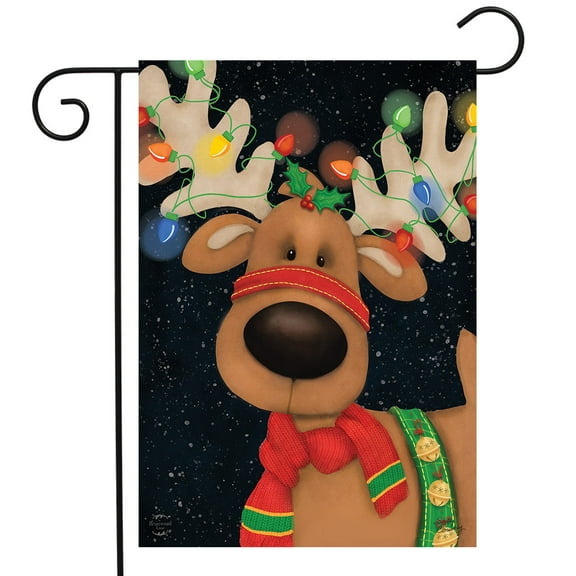 Briarwood Lane Reindeer in Lights Christmas Garden Flag