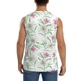 thumbnail image 4 of Daiia Lilies Flowers Printed Men's Tank Tops,Casual Soft Sleeveless Gym Muscle Shirts Bodybuilding Tee-Large, 4 of 8