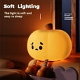 thumbnail image 3 of HaoXun Portable Rechargeable Pumpkin Night Light - Warm White LED Bedside Table Lamp with Soft Glow for Bedroom Decor, Holiday Gift Ideas (Battery Included), 3 of 9
