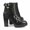 Black, variant on Milwaukee Leather MBL9456 Women's Premium Black Leather Fashion Platform Boots with Straps 8