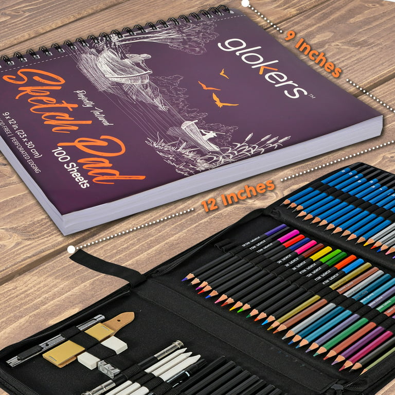 Glokers - Drawing Pencils Art Kit - Art Supplies for Adults and