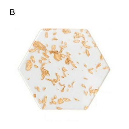 

Meizhencang Creative Gold Foil Decor Cup Coaster Beautiful More Thicken Acrylic Cup Mat Kitchen Tools