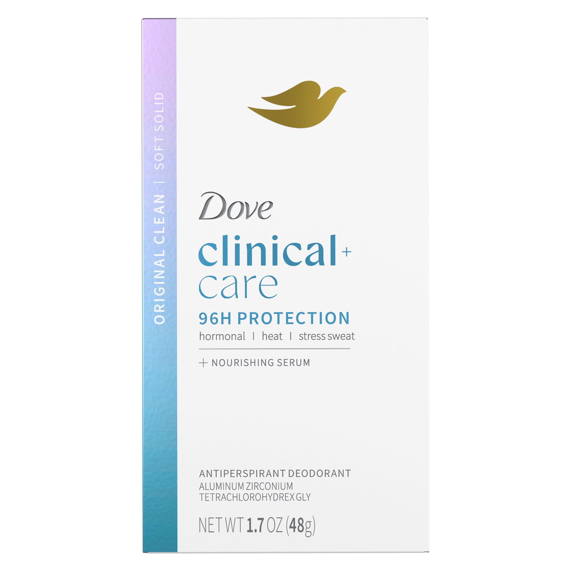 Dove Clinical + Care Antiperspirant Deodorant Soft Solid for Women Original Clean, 1.7 oz