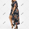 thumbnail image 5 of Edvintorg Plus Size Women Dresses Fashion Women Floral Printed V-Neck Short Sleeve Split Casual Beach Dress Summer Outfits for Women 2025, 5 of 6