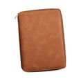 thumbnail image 3 of Rongfmy Zippered Notebook Meeting Folder 6Ring Binder Notebook for Travel Writers Brown, 3 of 9