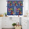 thumbnail image 3 of School Season Blue Kitchen Curtains Valances and Tiers Set of 3 Cartoon Style Colorful Back To School Star Pencil Food Tier Curtains and Valance with Rod Pocket for Small Windows, 27.5"x36", 3 of 9