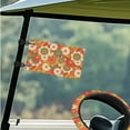 thumbnail image 3 of XYZCANDO Floral 4pcs Golf Cart Seat Covers Golf Cart Steering Wheel Covers 2pcs Golf Cart Flag Non-Slip Steering Wheel Protector Golf Cart Towel Seat Covers for Women Decoration Banner Orange, 3 of 7