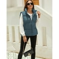 thumbnail image 2 of PUWEI Women's Warm Puffer Vest Sleeveless Full Zip Puffy Jacket Removable Hood with Pockets, 2 of 7