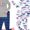 Forest Friends - Clouds, variant on Prestigez Girls' Snug-Fit Organic Cotton 4 Piece Pajama Sleepwear Set