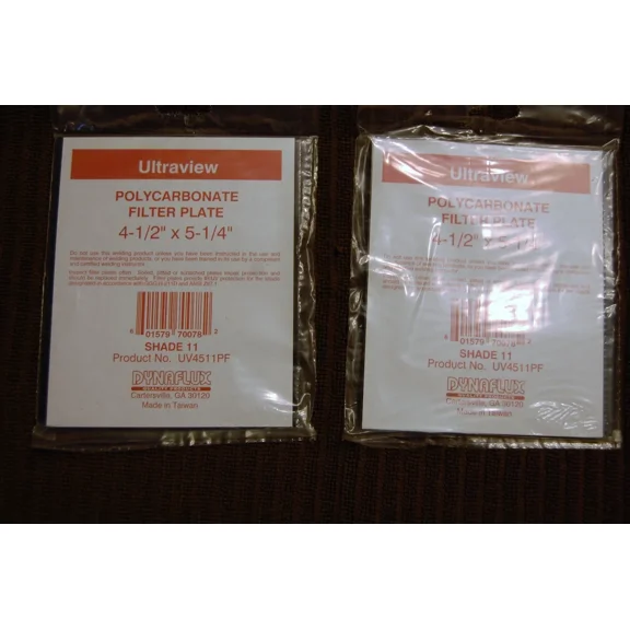Pair Of Dynaflux Ultraview Polycarbonate Filter Plate 4-1/2"X5-1/4" Shade 11
