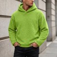 thumbnail image 2 of COMVALUE Men Solid Color Pullover Hoodie Soft Fuzzy Plush Fabric Long Sleeve Loose Fit Casual Hooded Sweatshirt for Everyday Outfits, 2 of 5