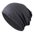 thumbnail image 5 of Unisex Soft Slouchy Baggy Beanie Chemo Hat Slouchy Cap , Dark Gray, 5 of 6