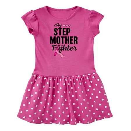 

Inktastic Breast Cancer Awareness My Step Mother is a Fighter Gift Baby Girl Dress