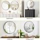 thumbnail image 3 of 32-pulgada grande aluminum alloy frame round mirror - high-definition, eco-friendly negra round bathroom mirror para over sink, entrada, bathroom, y vanity, 3 of 5