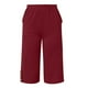 thumbnail image 4 of Pantalones capri deportivos lisos y sexys para mujer: cintura alta, pierna ancha, corte holgado y cómodo, 3 colores: blanco, negro y caqui. Tallas: S-XXL., 4 of 4