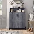 thumbnail image 5 of Sost 5-Shelf Wood Shoe Cabinet for 12 Shoes, Distressed Gray and Black Finish, 5 of 7