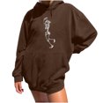 thumbnail image 1 of Sudadera estampada con capucha retro de manga larga suelta divertida vintage para mujer con mangas caídas en los hombros Pompotops  gfhjh7248, 1 of 7