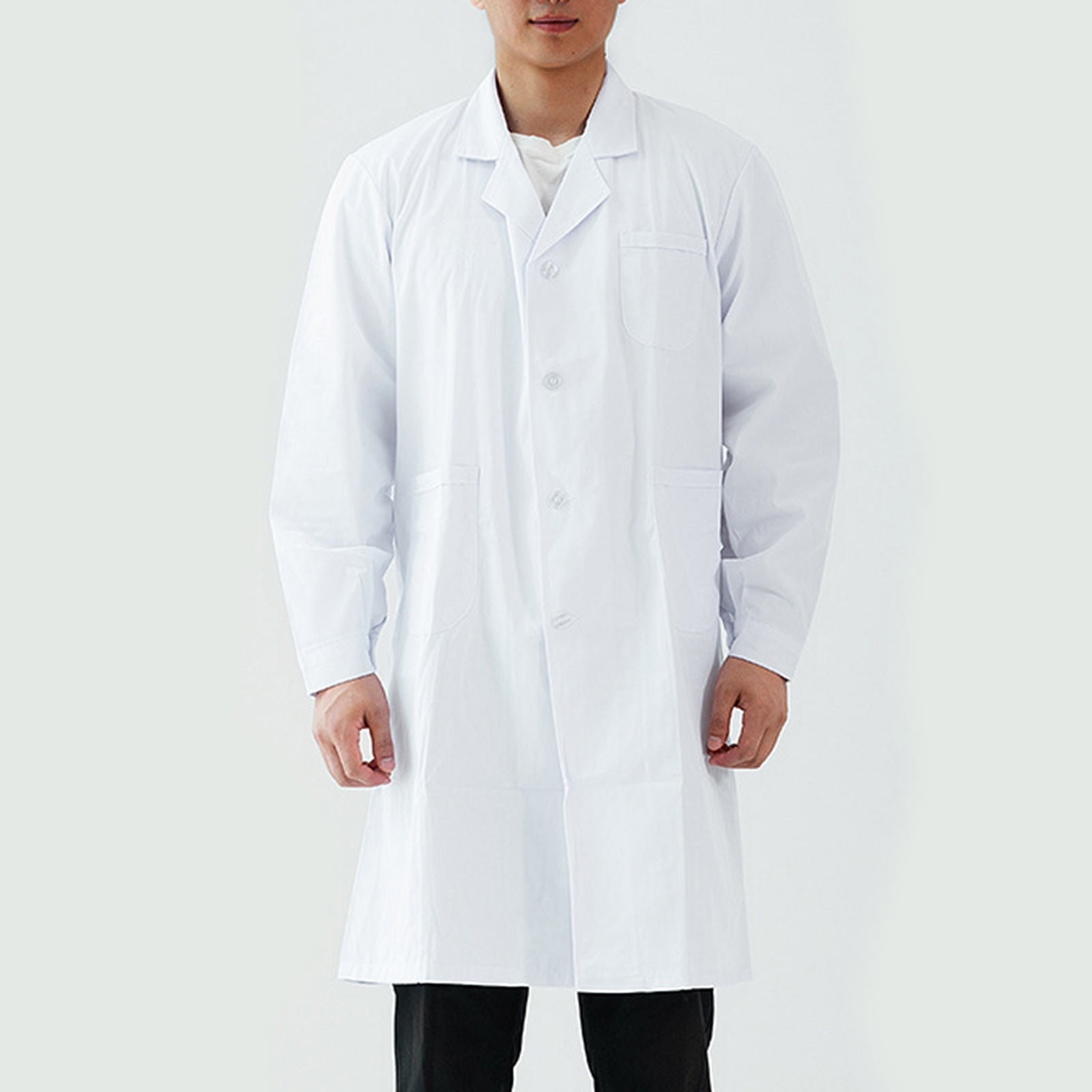 Lab Coat Long Sleeve, White, Unisex (White M)