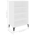 thumbnail image 4 of vidaXL Sideboard White 57x35x90 cm Engineered Wood, 4 of 4
