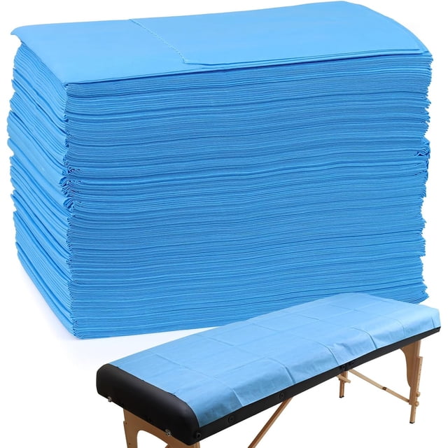 GEN'CBÉAUTY Disposable Massage Table Sheets Waterproof Massage Table Covers for Massage Spa Salon lash Extensions(Blue)