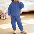 thumbnail image 6 of Cethrio Girls Fleece Pajama Sets Long Sleeve, 2 Piece Crew Neck Comfy Girls' Sleepwear Blue Size 2-3 T, 6 of 6