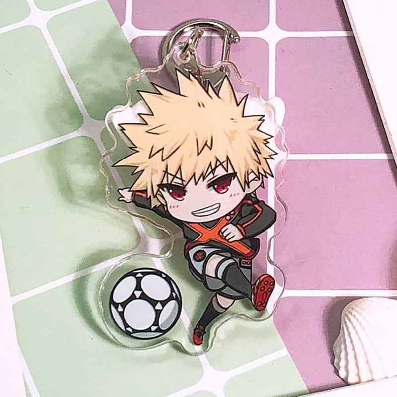 My Hero Academia Keychain Bakugou Katsuki Keychain Charm keyring Bag Pendant New