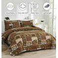 thumbnail image 5 of Jessy Home Moose Quilt King Rustic Bear Quilt Brown Polyester Bedspread Coverlet Set, 5 of 8