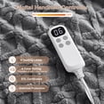 thumbnail image 3 of Heated Electric Throw Blanket  with 6 Heating Levels and 4 Timer, Tufted Sherpa Heating Lap Blanket, Washable Electric Blanket ETL Certified, Grey, 50"x60", 3 of 7