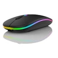 thumbnail image 1 of Mouse Inalambrico Recargable Raton Portatil Bluetooth Y Usb Negro RGB, 1 of 5