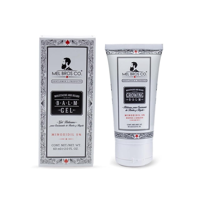 MEL BROS CO - GEL BÁLSAMO DE CRECIMIENTO PARA BARBA Y BIGOTE 2oz/60ml - Al 5% + Biotina & Queratina (Gel)