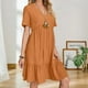 thumbnail image 3 of Vestido de verano para mujer Gchanao, casual, holgado, naranja, talla L, 3 of 3