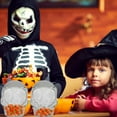 thumbnail image 2 of Halloween Themed Skull Shaped Plastic Candy Jars, 6in Dispensing Serving Bowl Home Kitchen Canister Spooky Party Favor Treats Candies Gummy Storage Container Decoration Gift (2-Pack), 2 of 7