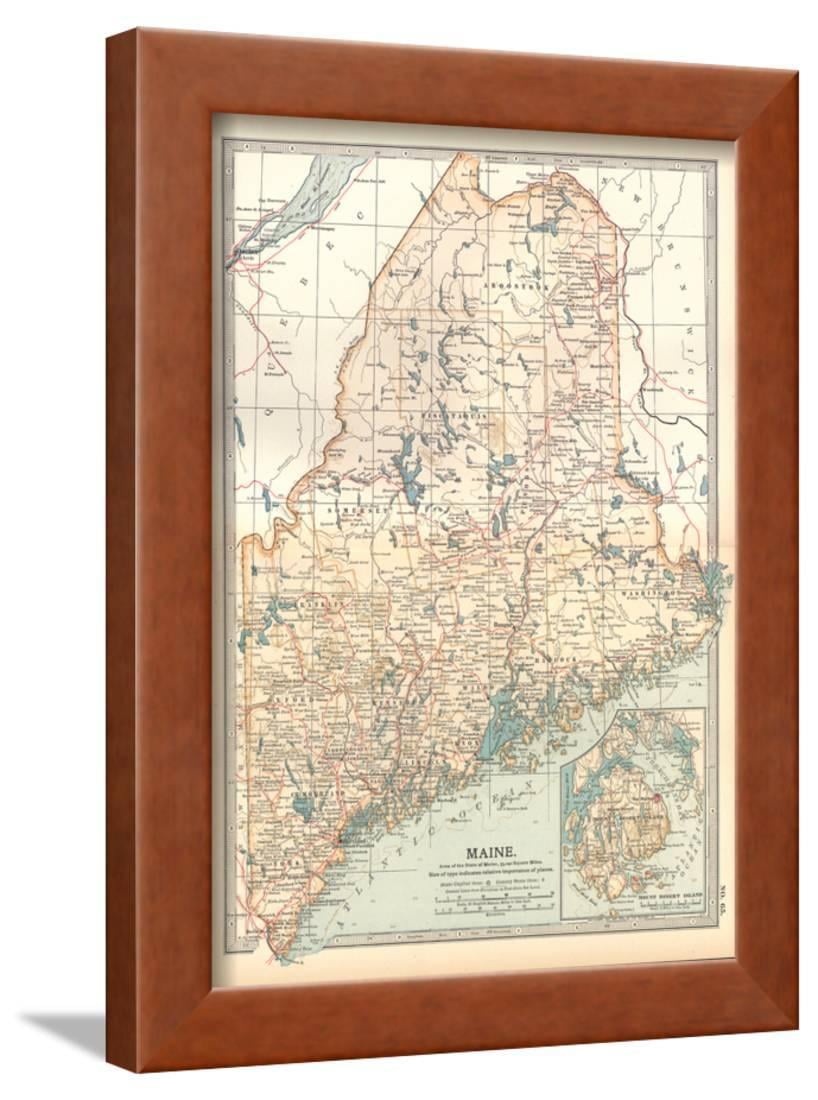 map of maine united states inset of mount desert island