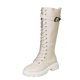 thumbnail image 1 of Botas de cuero con plataforma de otoño para mujer, botas de gran tamaño con suela gruesa y cordones con cierre de cremallera a la moda kaili Sencillez, 1 of 3