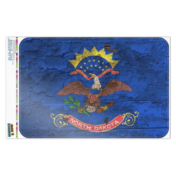 Rustic North Dakota State Flag Distressed USA Home Business Office Sign