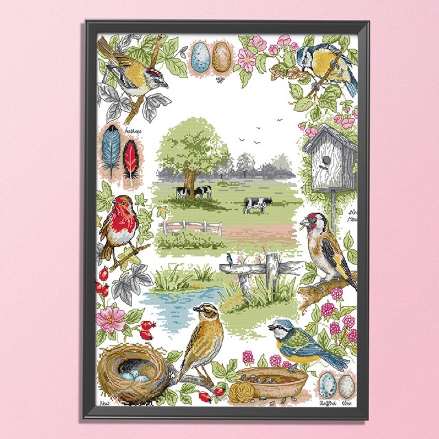Cuadros Decorativos Kits de bordado de punto de cruz de paisajetrabajo hecho a mano estampado de 14 quilates (pájaro DA302) Ndcxsfigh Nuevos Originales