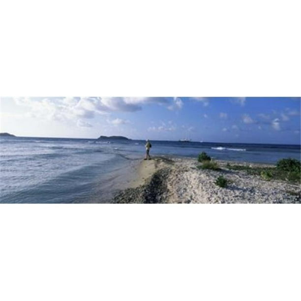 Panoramic Images PPI111614L Pêche Touristique sur la Plage de Sable Cay Carriacou Grenada Affiche Imprimée par Panoramic Images - 36 x 12