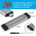 thumbnail image 3 of Sidaley Carcasa M.2 NVME SSD, carcasa de aleación de aluminio, USB 3,0 a M.2, cartucho biprotocolo, disipación de calor, llave M para 2230 Type3, 3 of 6