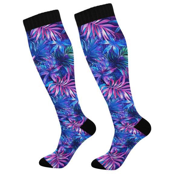 FORMRS Womens Knee High Socks Casual Long Thick Travel Daily Wear, 1 Pair, Neon Pink Starfish