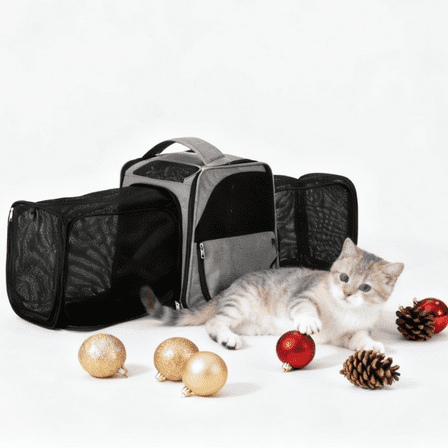 UBesGoo Expandable Pet Carrier Backpack, Airline Approved with Breathable Mesh, Gray