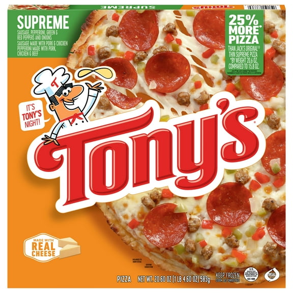 Tony's Supreme Pizzeria Style Crust Frozen Pizza, 20.61 oz