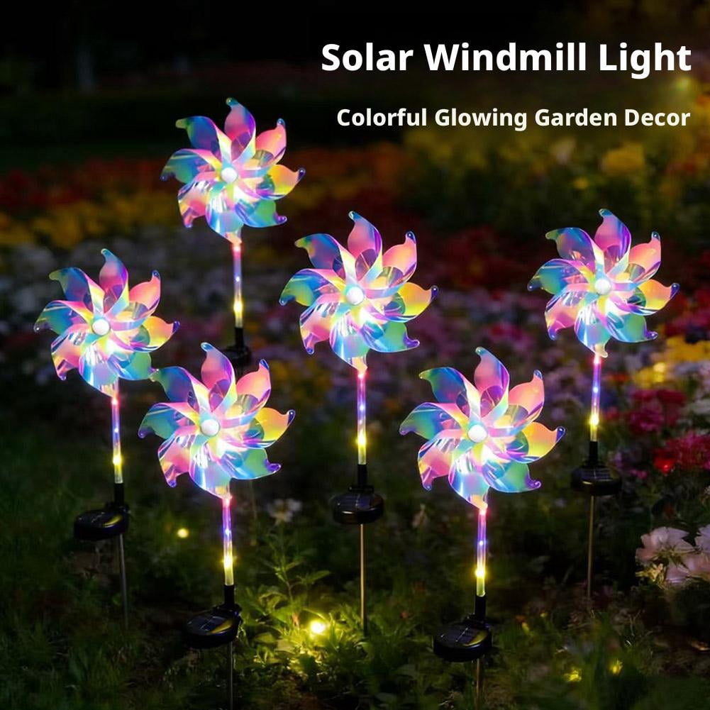 Solar Wind Spinner for Yard and Garden, 31 Inch Large Metal Wind Sculptures with 4-Tier Blades and LED Light, 360 Rotating Outdoor Decor for Patio Lawn Art