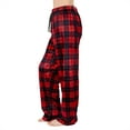 thumbnail image 4 of Plus Size Womens Pajama Pants Fuzzy Fleece Pj Bottoms for Women Winter Cozy Women's Sleepwear Red Black Grid 3XL, 4 of 6