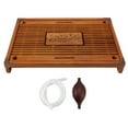 thumbnail image 2 of Simple Tea Tray, Chinese Oak And Plastic Material Gongfu Tea Table Set Lifelike Wooden Tea Tray Easy To Use Chinese Tea Plate Durable Water Storage Type Teaboard, 2 of 8
