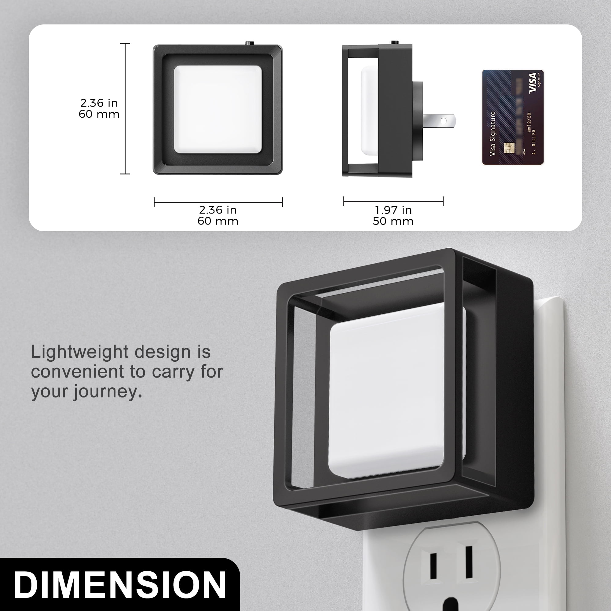 2 Pcs Orange LED Plug In Night Light with Sliding Dimmer