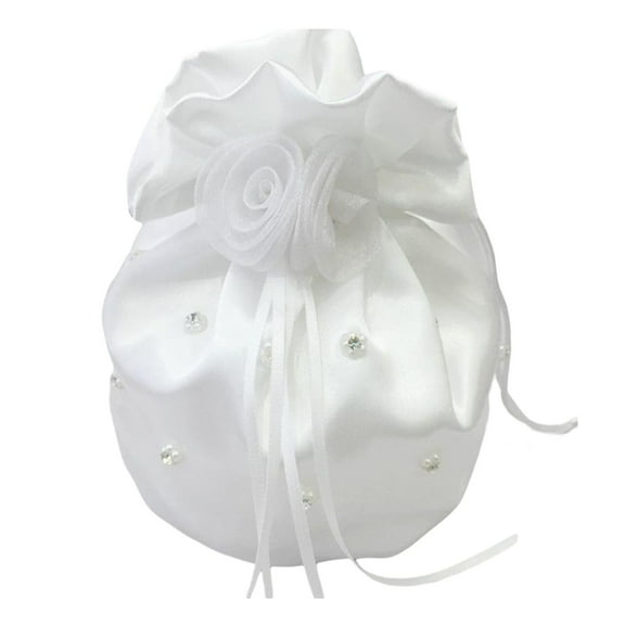 Yunhgft Satin Bridal Bag, Wedding Drawstring Fashion Flower Girl Exquisite Purse Handbag