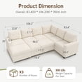 thumbnail image 2 of Marrber 106.2” U-Shaped Sectional Sleeper Sofa with Pull Out Bed & Reversible Storage Ottoman, Modular Sofa Bed for Living Room, Corduroy Beige, 2 of 12