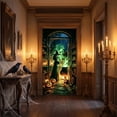 thumbnail image 5 of Halloween Door Cover, Spooky Witch Beside Magic Window Door Curtain 35.43x70.87in, Reusable Polyester Hanging Backdrop Banner, Indoor and Outdoor Wall & Front Door Decor for Theme Party, 5 of 6