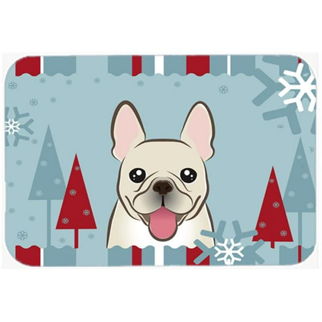 Winter Holiday French Bulldog Kitchen & Bath Mat, 20 x 30